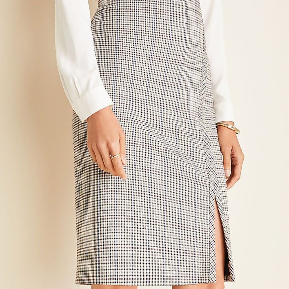 Ann Taylor Plaid Seamed Pencil Skirt Size 8P